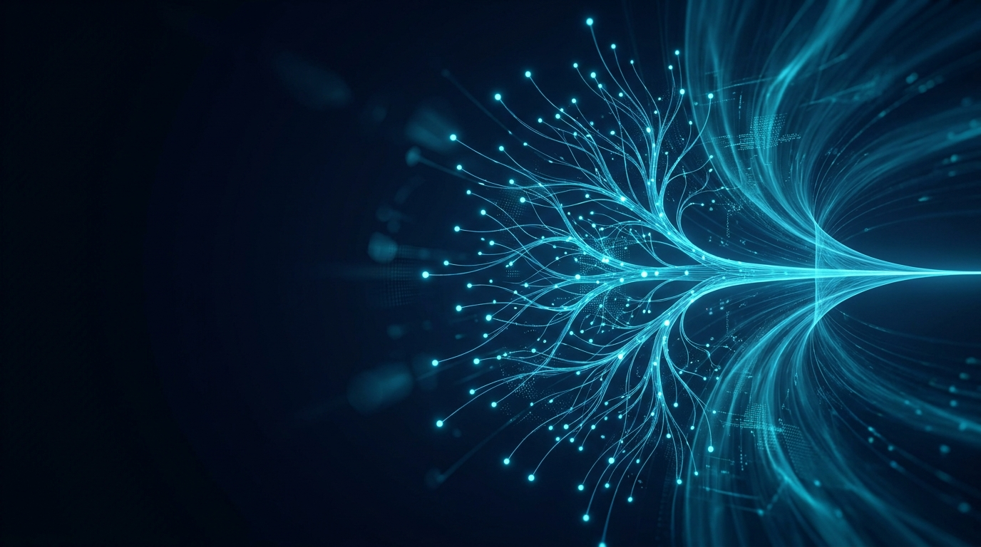 A hierarchy of knowledge branching outward through hyperbolic space — toward the boundary there is exponentially more room.