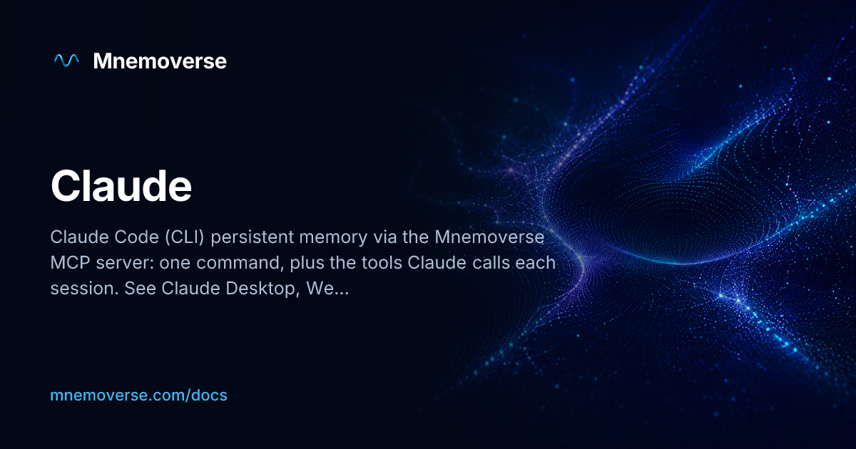 Claude Code | Mnemoverse Docs