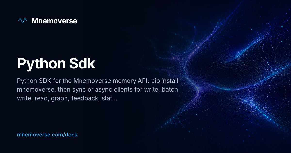 Python SDK | Mnemoverse Docs