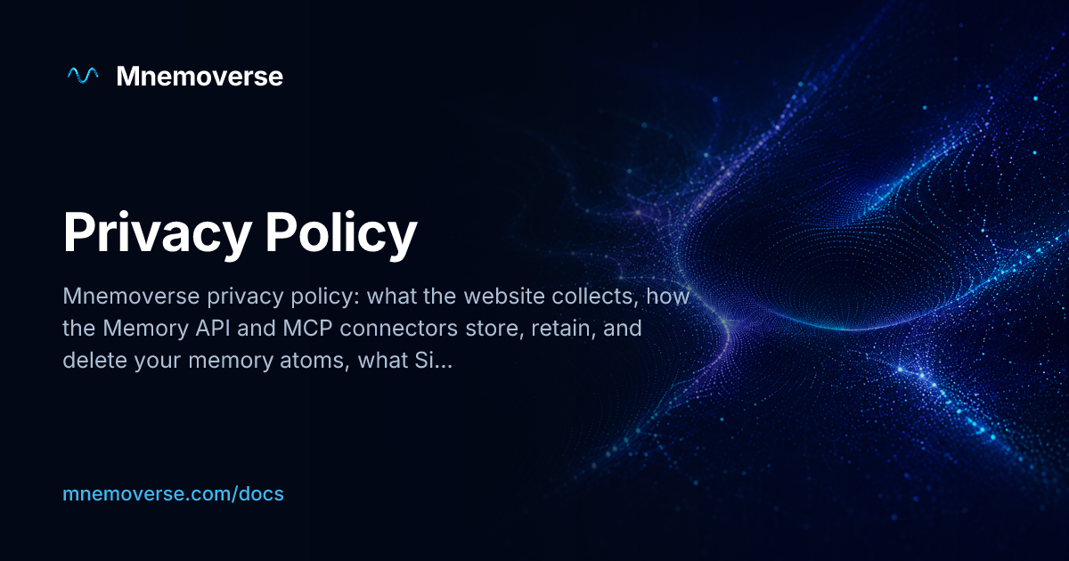 Privacy Policy | Mnemoverse Docs