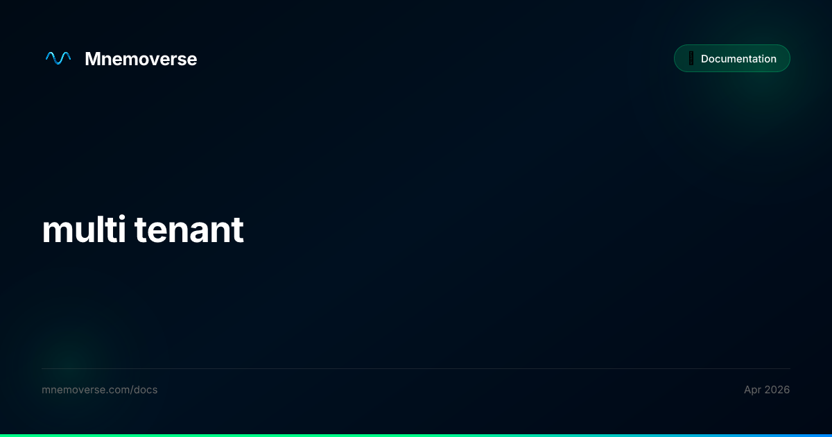 Multi-Tenant Setup | Mnemoverse Docs